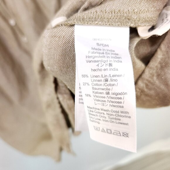 Madewell Linen Blend Mini Dress Size Small Button Front Alexandra Pockets - Picture 8 of 13